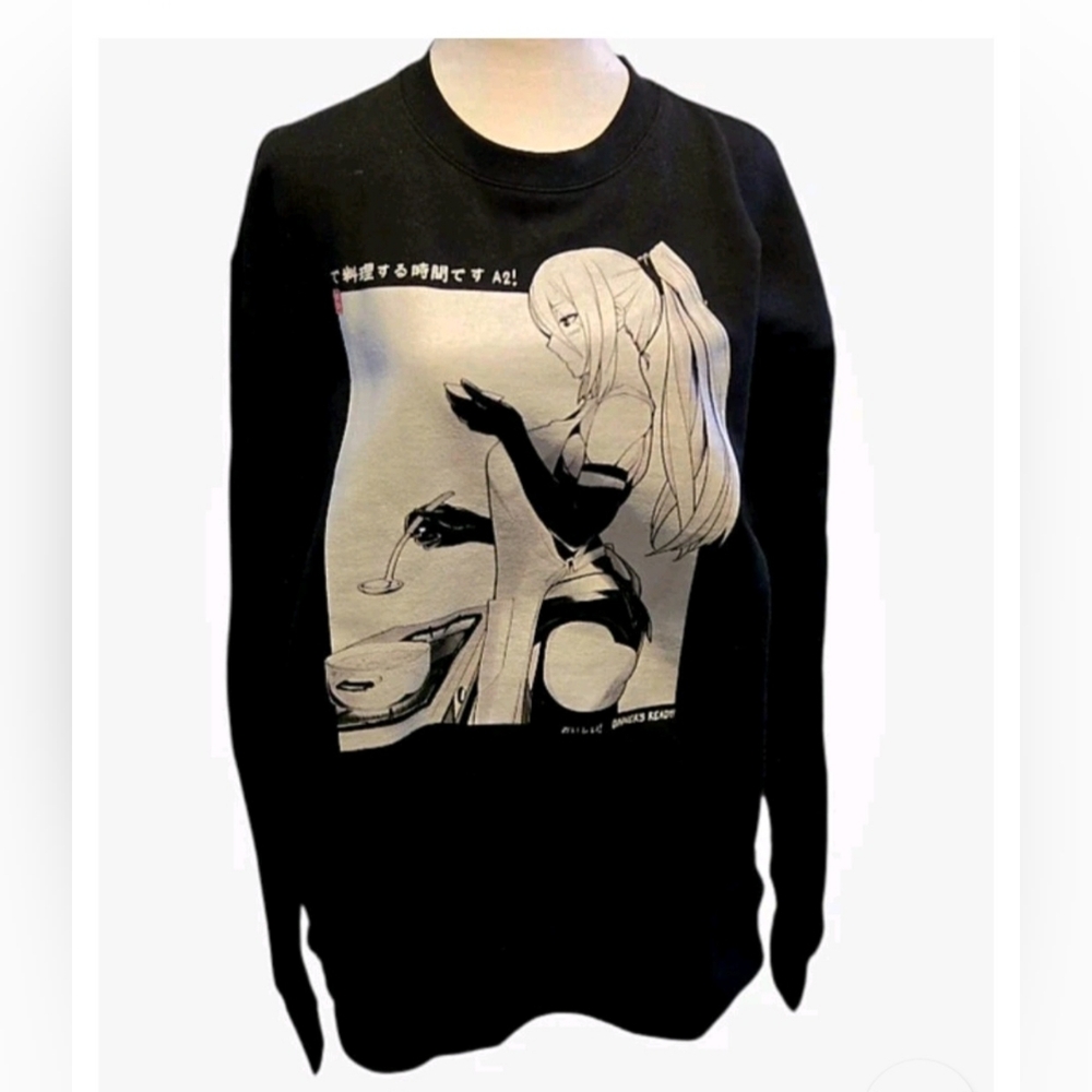 Anime Sweatshirt L NieR: Automata A2! Dinner's Ready!  NWOT